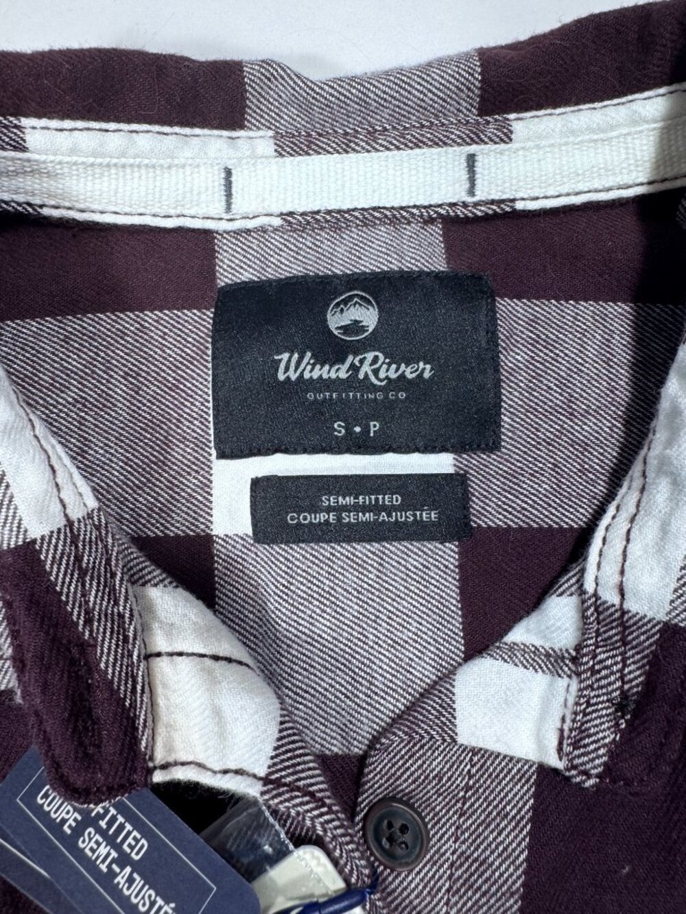 Wind River Burgundy Buffalo Plaid Button-Up Flannel Shirt NWT Small - Picture 4 of 14